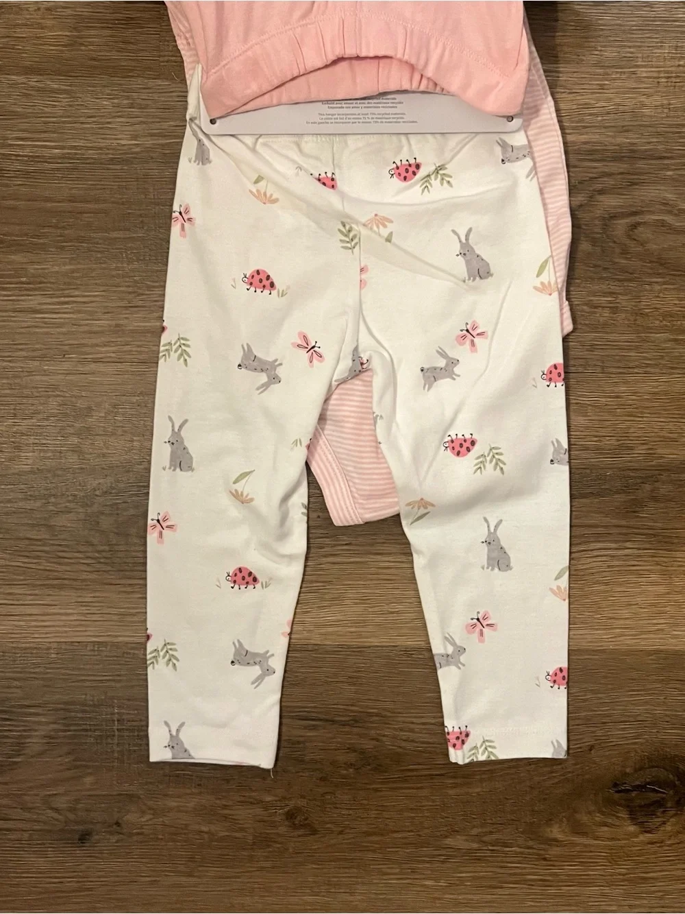 NEW NWT Carter’s Toddler Girls 4-Piece Outfit Set Pink Bunnies Stripes Size 18M - Picture 7 of 8